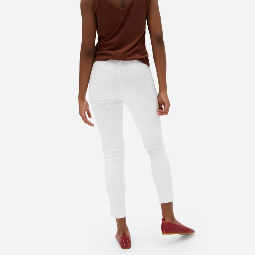 ✨NWT✨ EVERLANE The Authentic Stretch Mid Rise Skinny in White Sz 26 Tall - Picture 3 of 6
